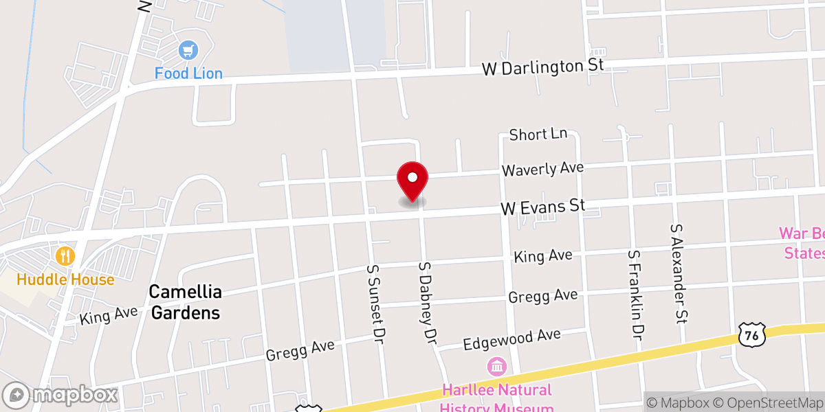 Map showing location of Favor of God International Worship Center