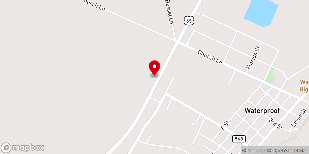 Map showing location of TENSAS PARISH FIRE PROTECTION DISTRICT