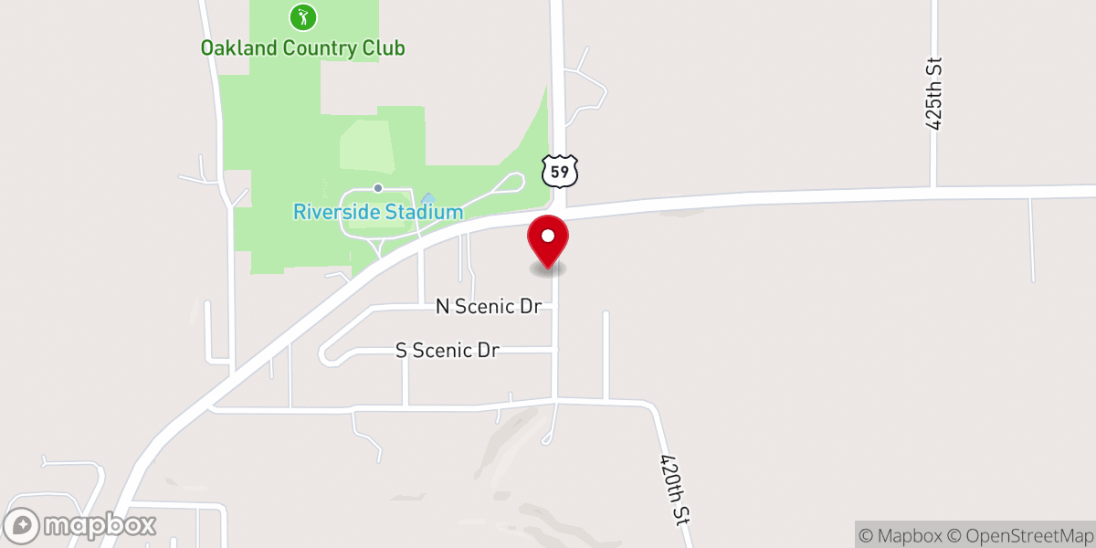 Map showing location of Harlan Mission Lutheran Church