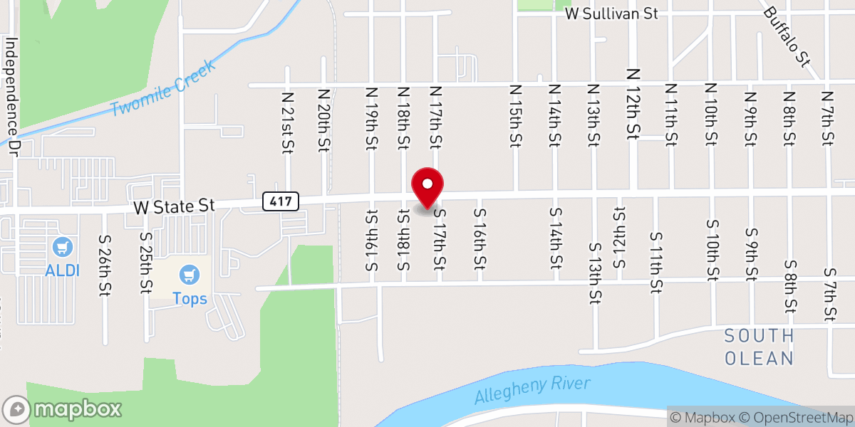 Map showing location of Showers United Methodist Church