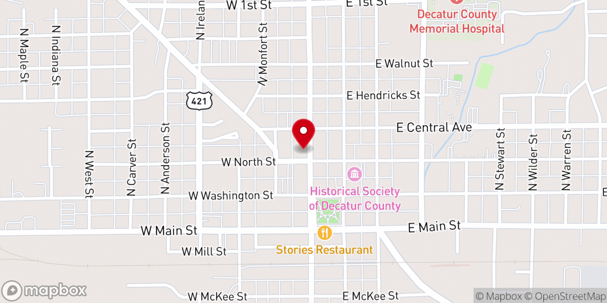 Map showing location of United Methodist Church