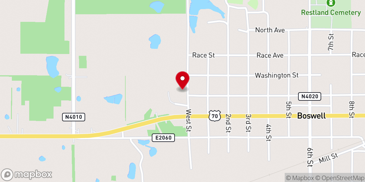 Map showing location of Victory Life Boswell