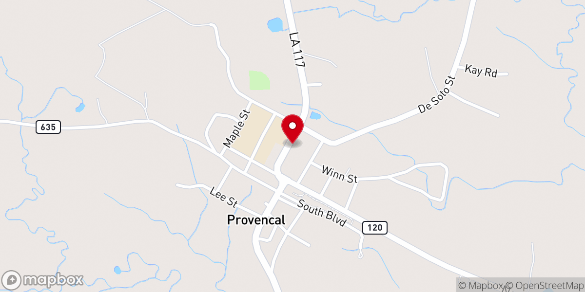 Map showing location of Provencal United Pentecostal Church