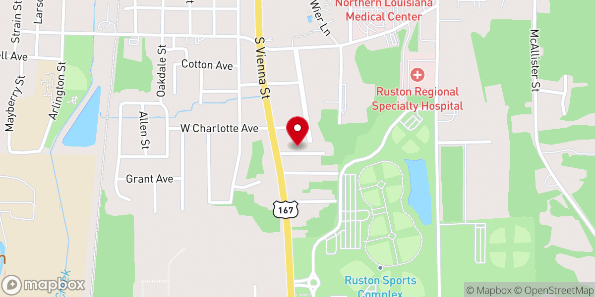Map showing location of Praise Temple Ruston