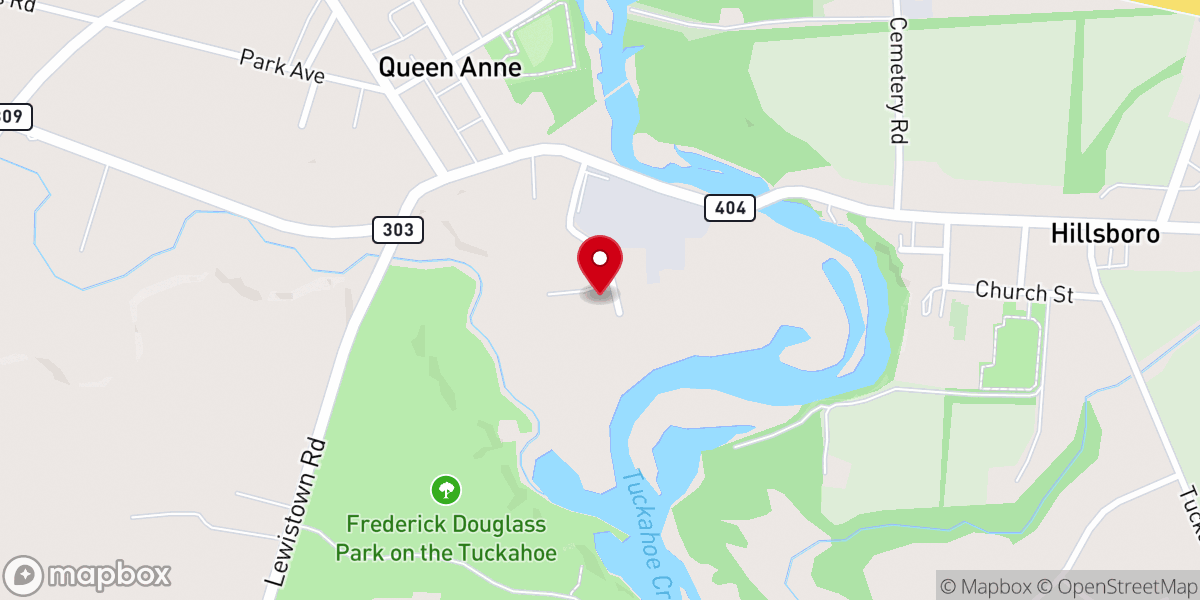 Map showing location of Tuckahoe Chapel