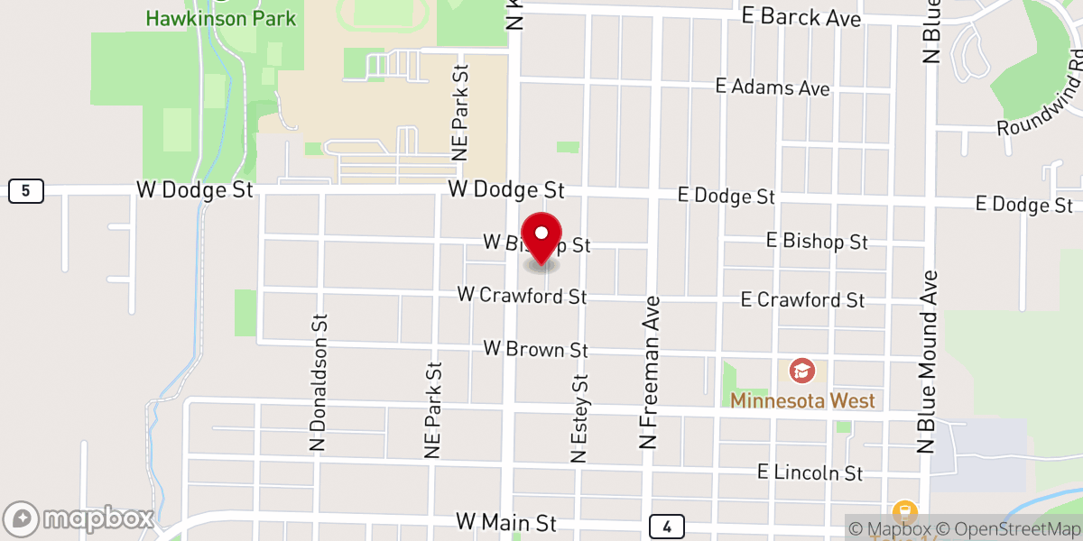 Map showing location of LUTHERAN CHURCH PARKING LOT