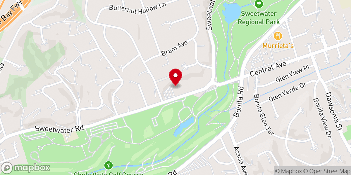 Map showing location of Bonita Valley Baptist Church