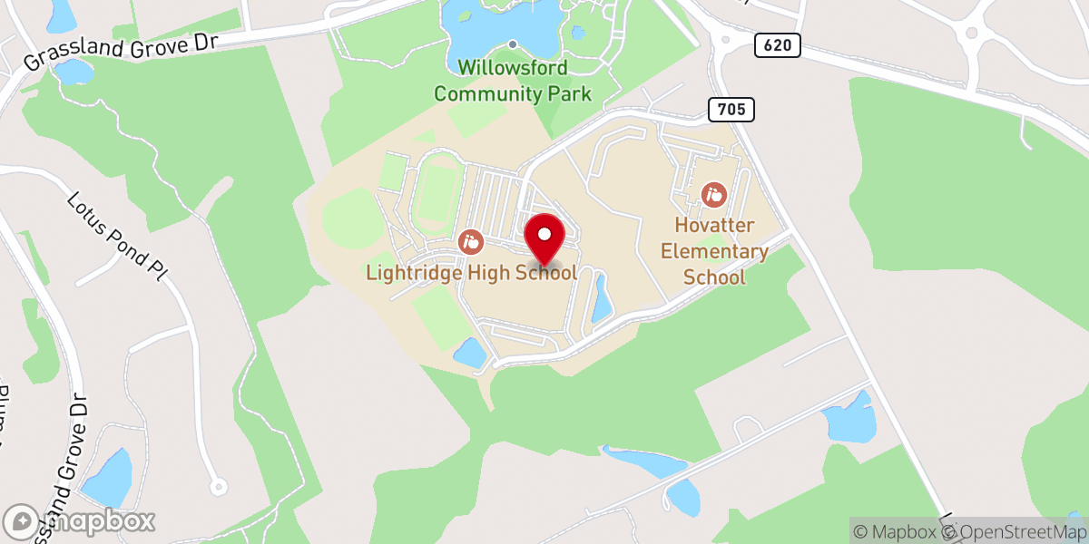 Map showing location of Dulles Church