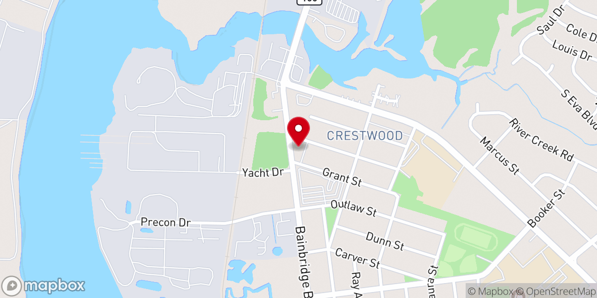 Map showing location of First Baptist Church Crestwood