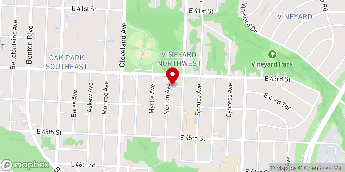 Map showing location of Community Praise Worship and Outreach Center