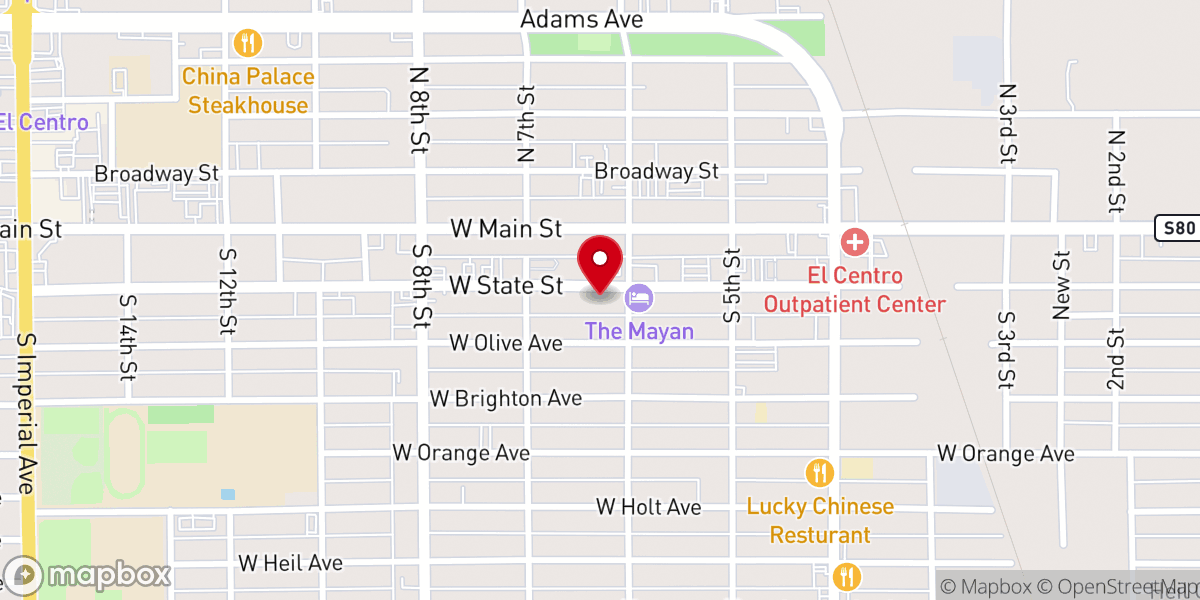 Map showing location of Victory Outreach