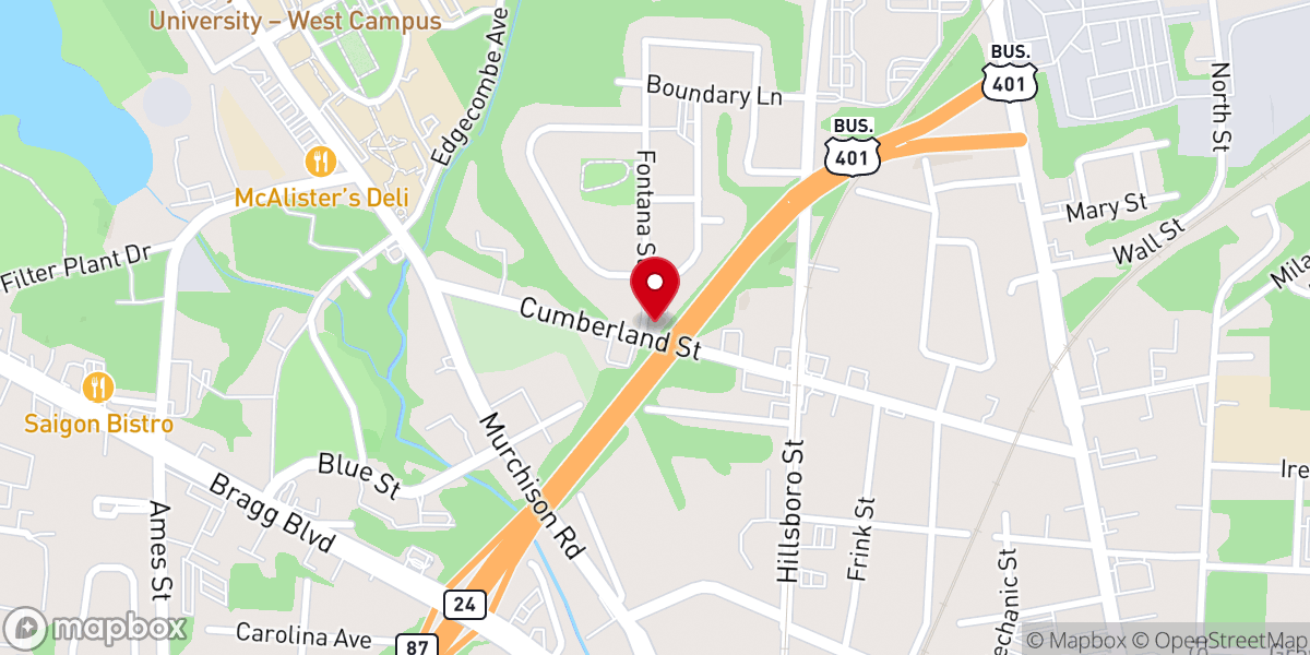 Map showing location of John Wesley United Methodist Church