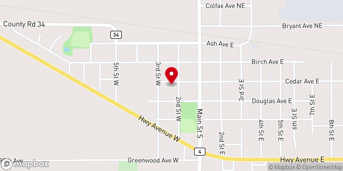 Map showing location of United Methodist Church