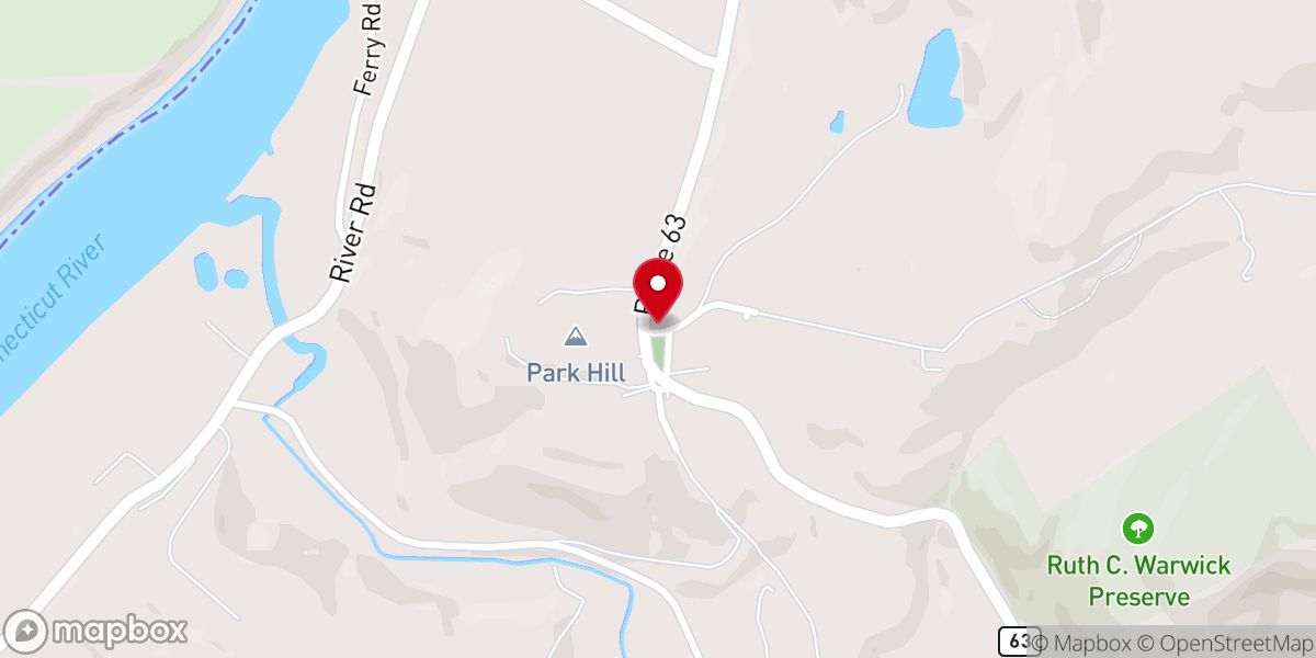 Map showing location of Westmoreland Historical Society & Park Hill Meeting House