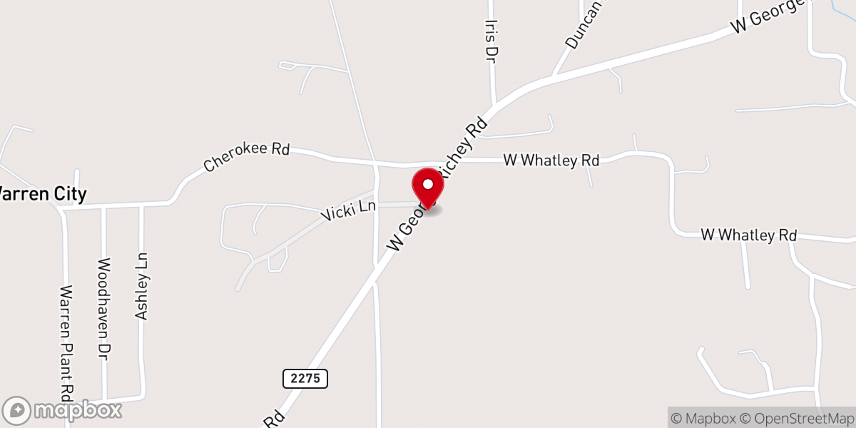 Map showing location of Grace Baptist Church
