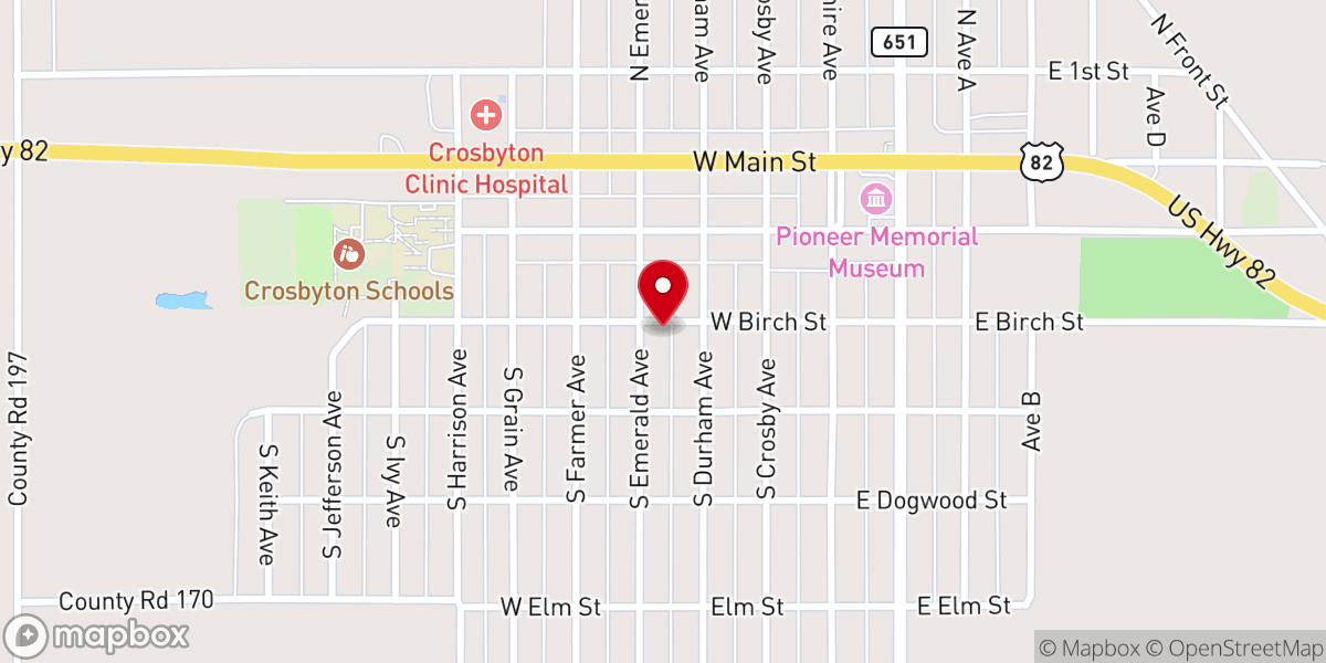 Map showing location of Church of Christ