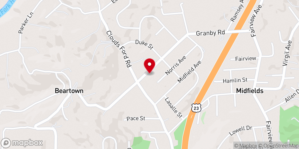 Map showing location of Fairview Church