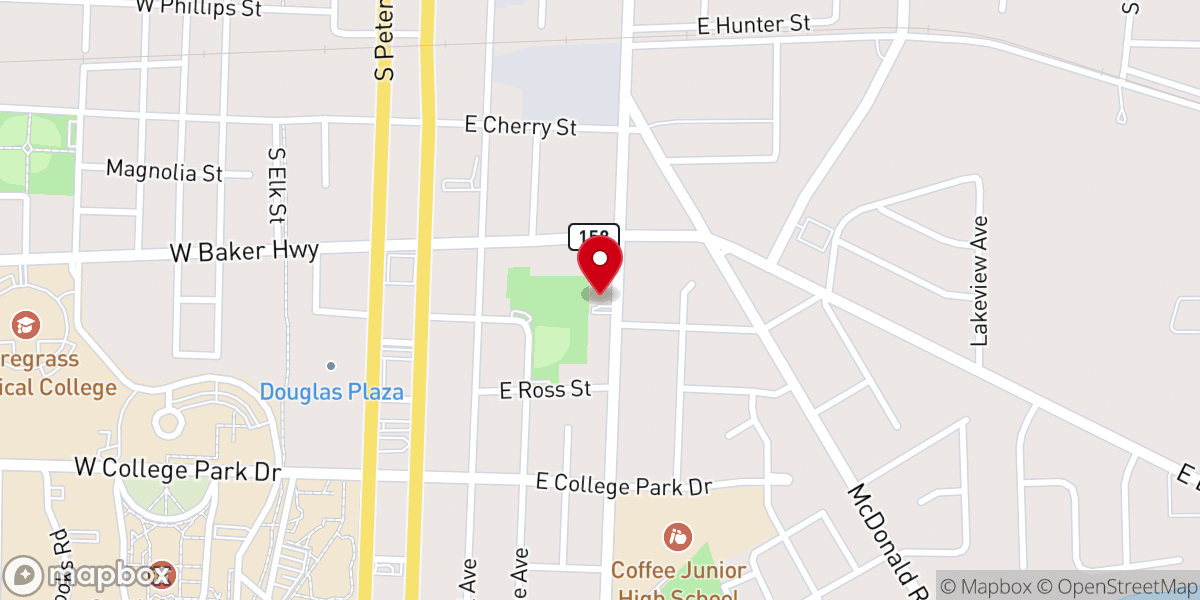 Map showing location of Pleasant Grove Baptist Church