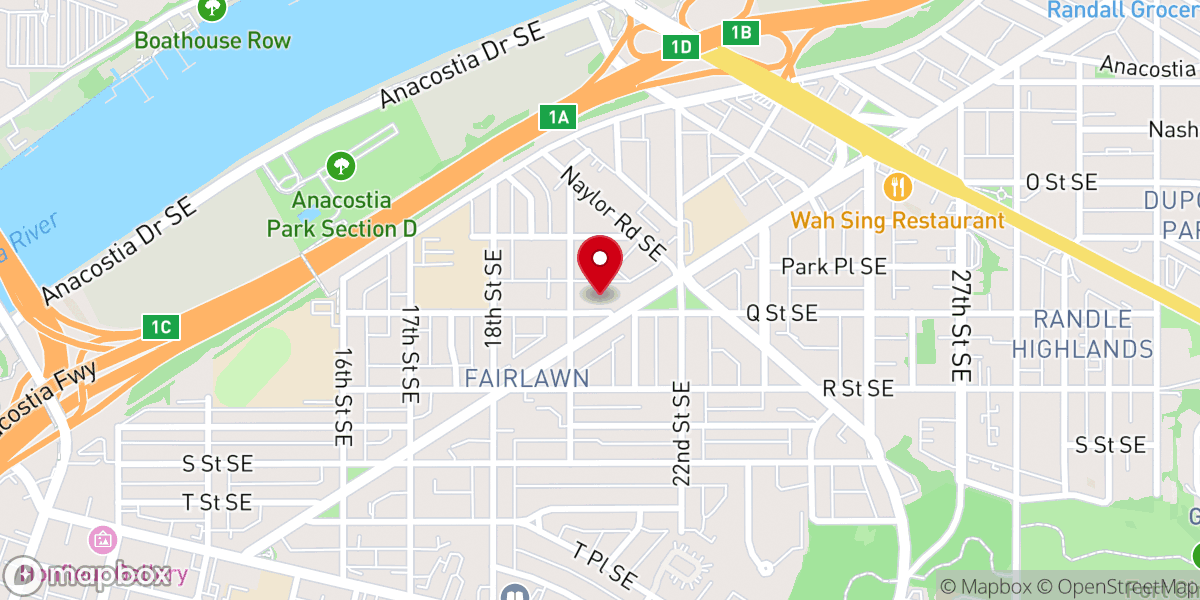 Map showing location of Olive Grove Baptist Church