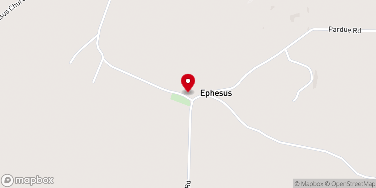 Map showing location of Ephesus Missionary Baptist Church