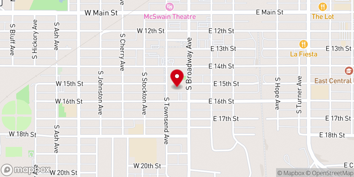 Map showing location of First Baptist Church of Allen