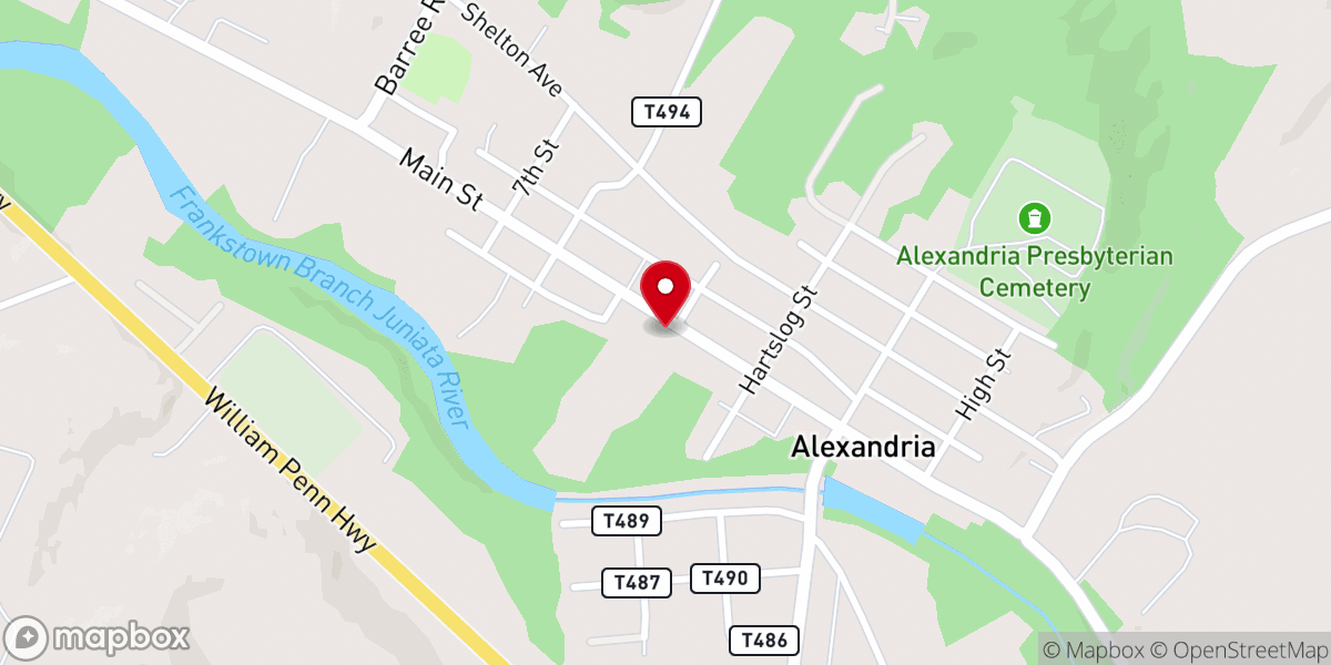 Map showing location of Christ Reformed Church of Alexandria
