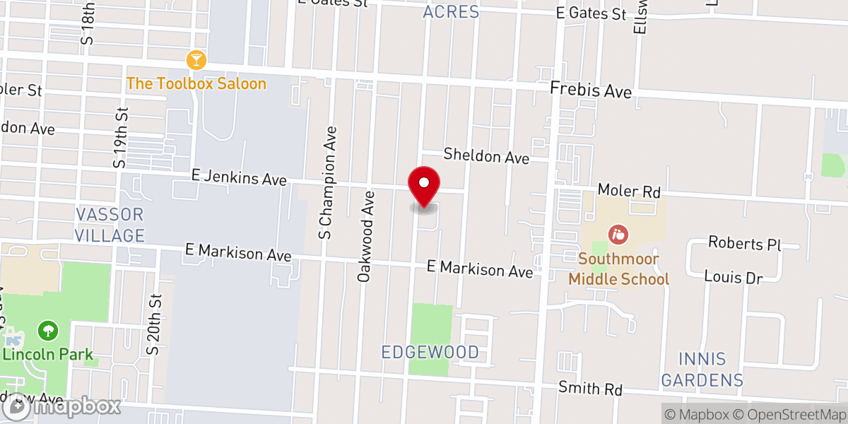 Map showing location of Smyrna Missionary Baptist Church