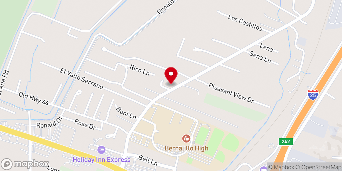 Map showing location of Bernalillo Church of Christ