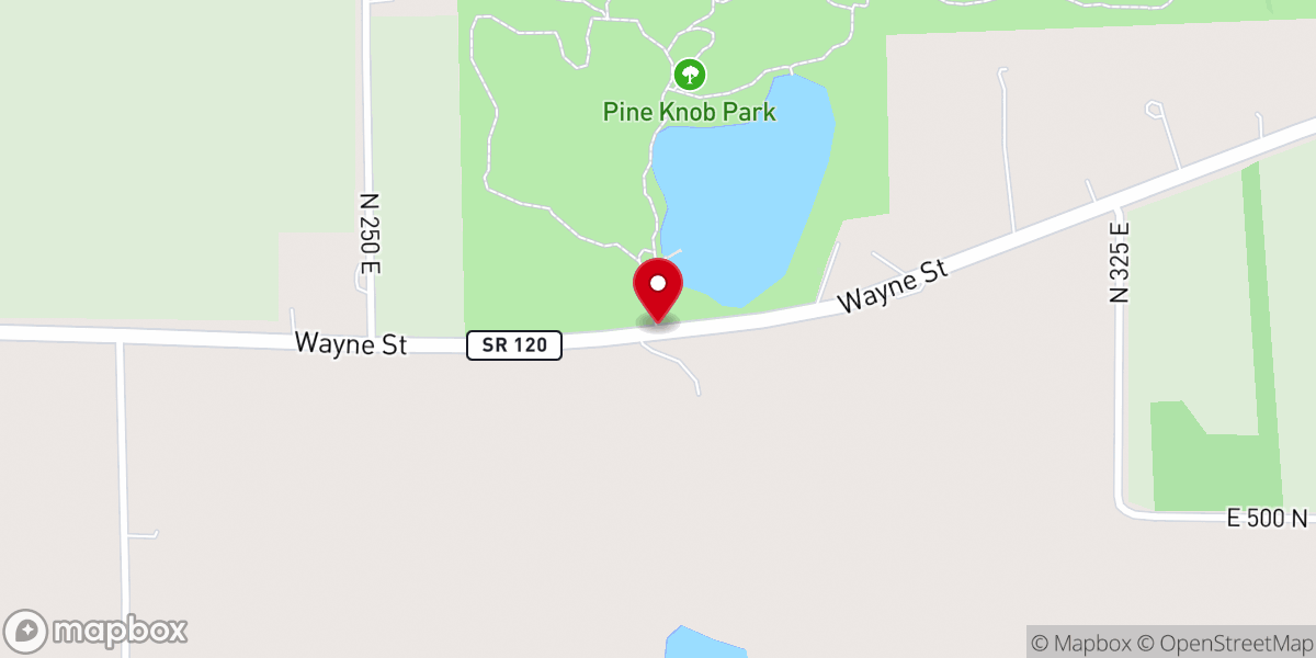 Map showing location of Pine Knob County Park