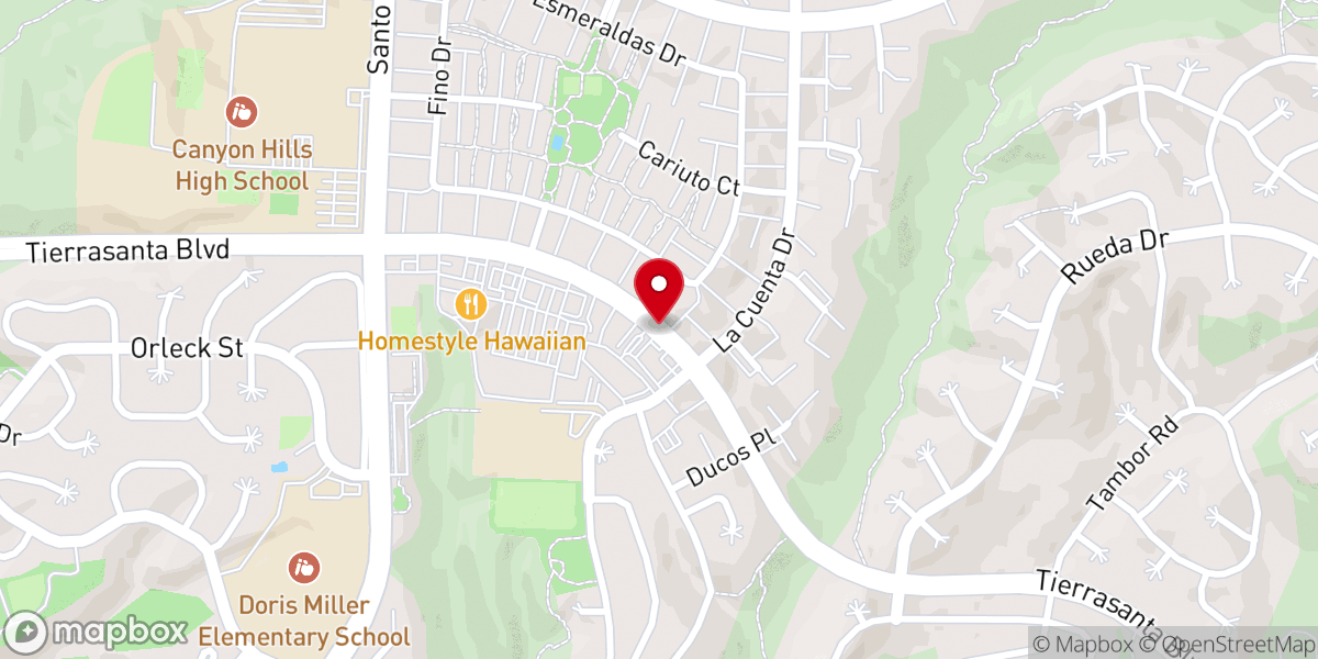 Map showing location of Vista Grand Church