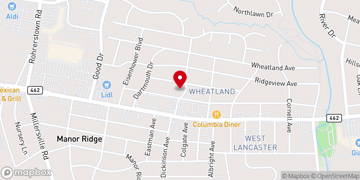 Map showing location of Lancaster Friends Meeting House