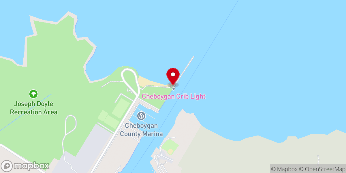 Map showing location of Cheboygan Crib Rear Light