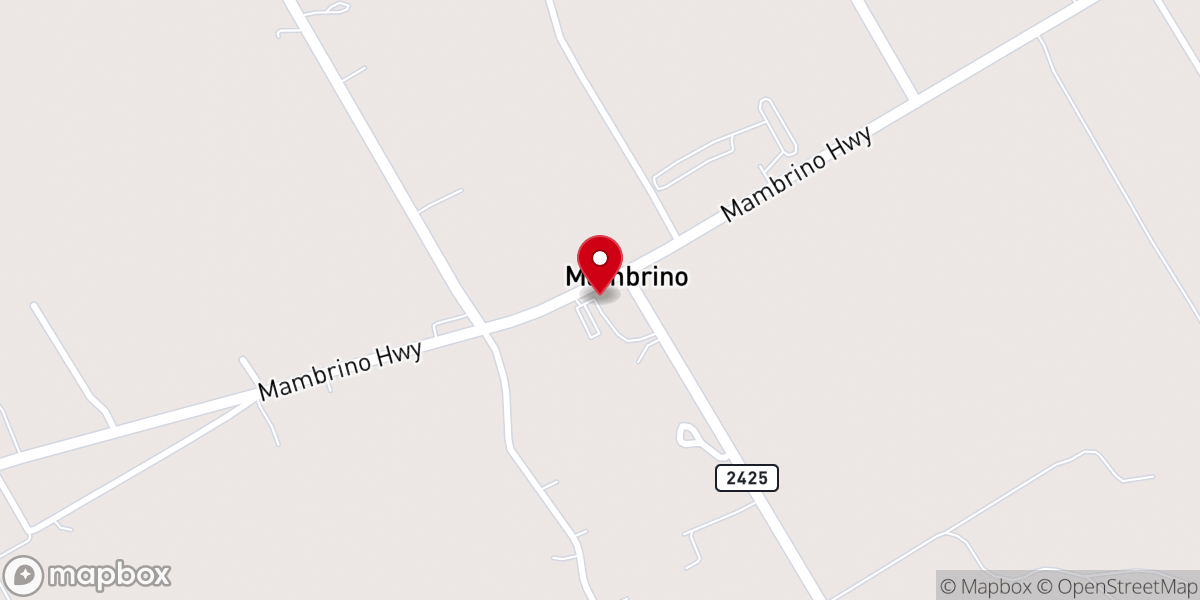 Map showing location of Mambrino Baptist Church