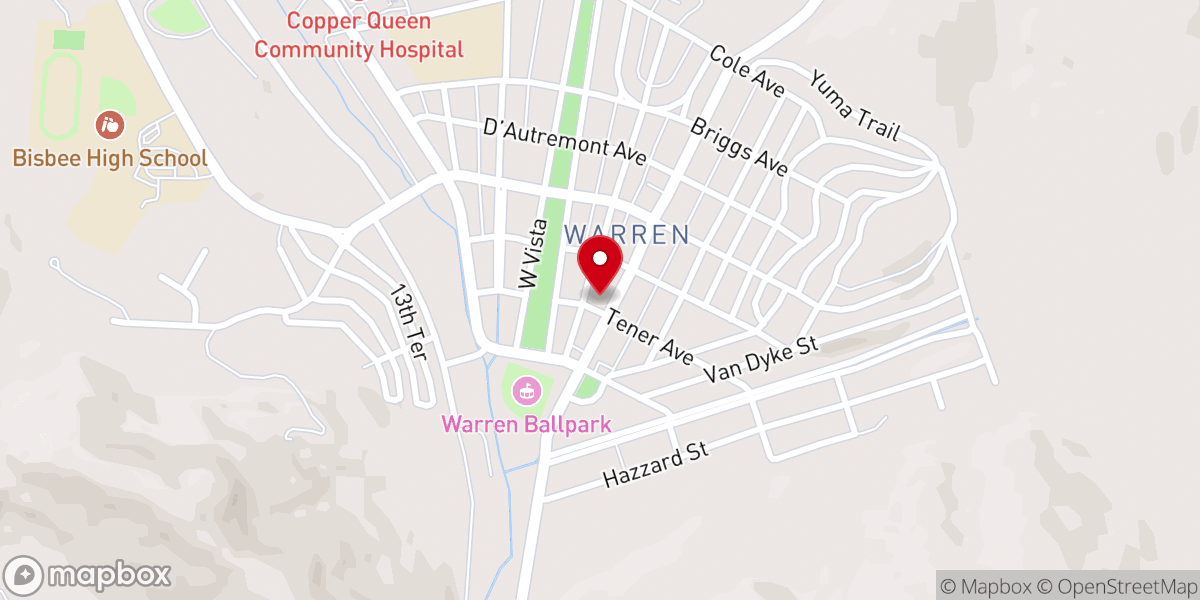 Map showing location of Community Church of Warren