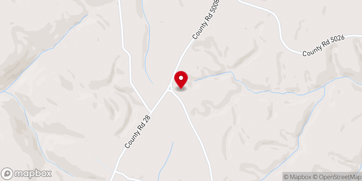 Map showing location of Tomahawk Baptist Church