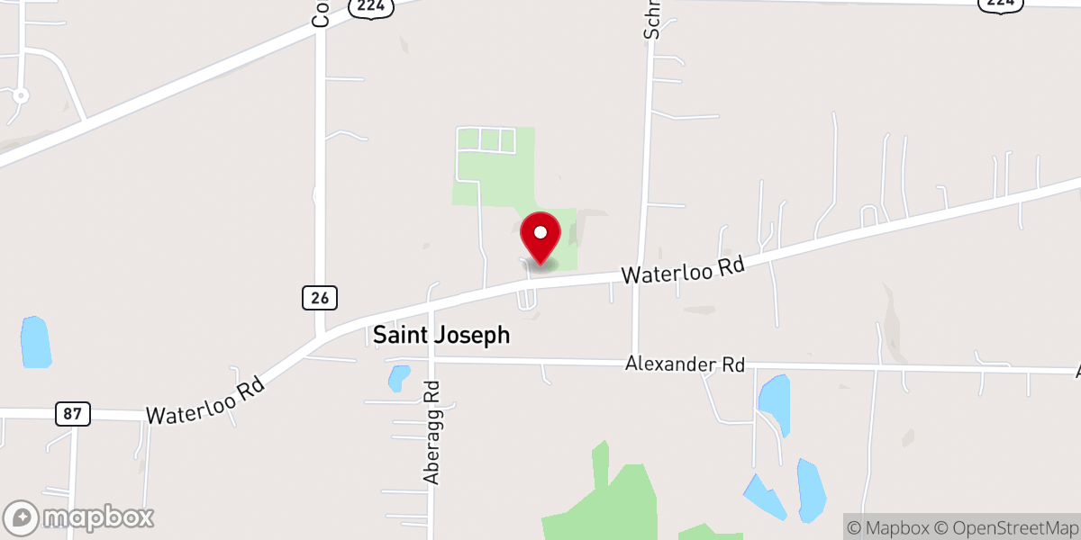 Map showing location of St. Joseph Church, St. John Neumann Parish