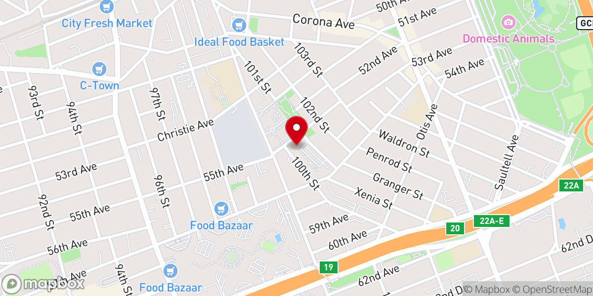 Map showing location of New York Gospel Hall