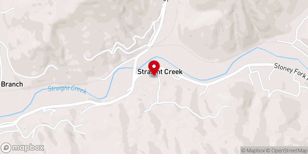 Map showing location of Straight Creek Pentecostal Church