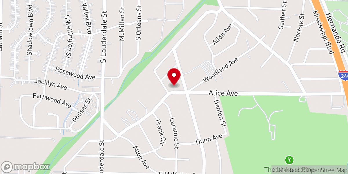 Map showing location of Thessalonians Baptist Church