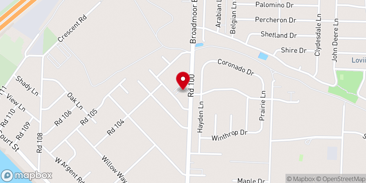 Map showing location of Hope Fellowship Church