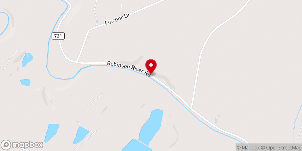 Map showing location of White Oak Run Baptist Church