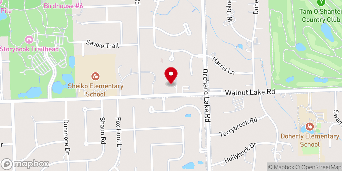 Map showing location of West Bloomfield United Methodist Church