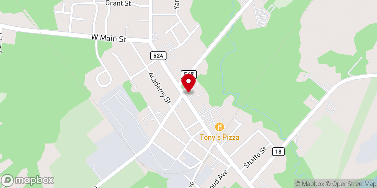 Map showing location of Farmingdale Presbyterian Church
