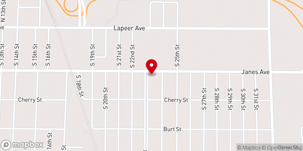 Map showing location of True Vine Baptist Church