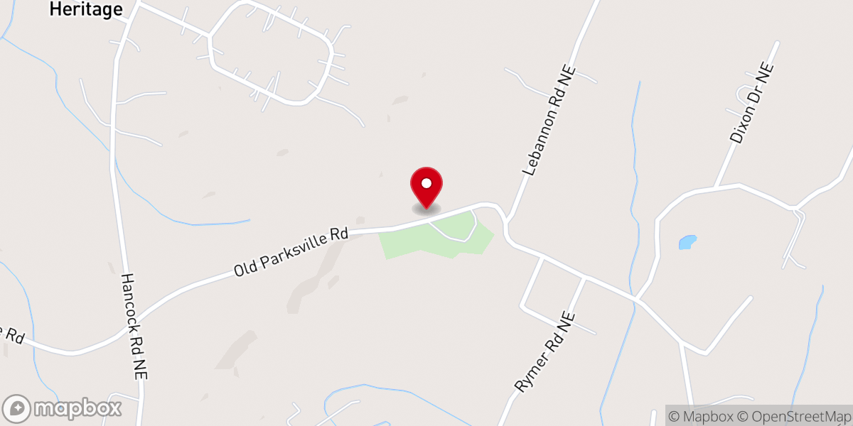 Map showing location of Lebanon Baptist Church