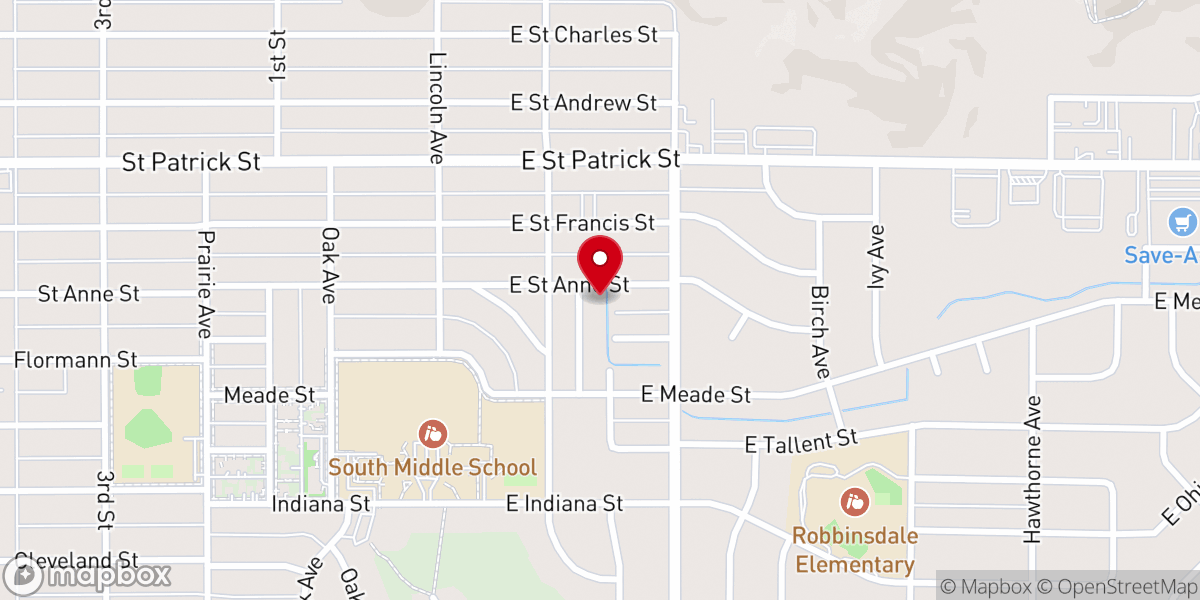 Map showing location of Peace Lutheran Church