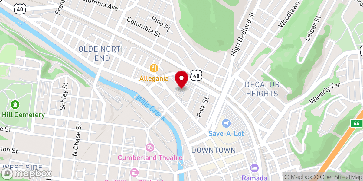 Map showing location of St Patrick Catholic Church