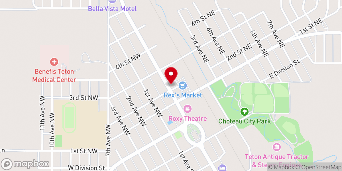 Map showing location of First Bank of Montana