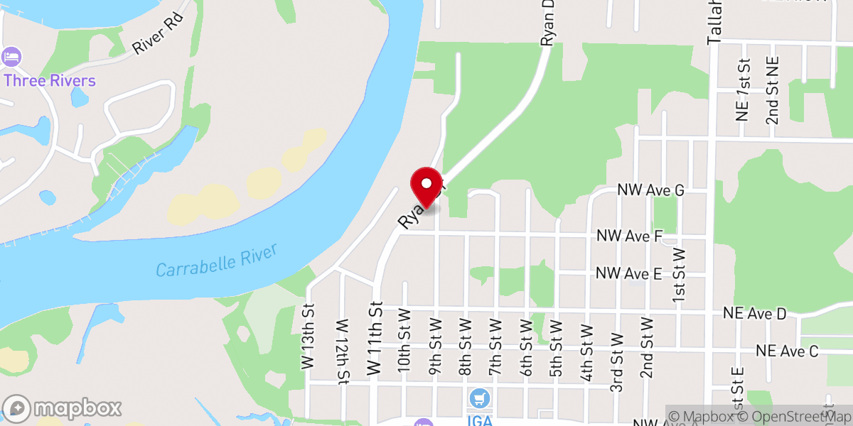 Map showing location of Fellowship Baptist Church
