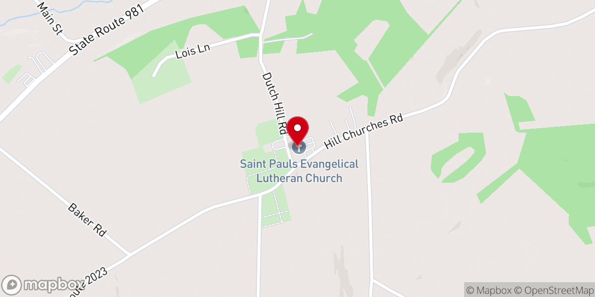Map showing location of St Paul Evangelical Lutheran Church